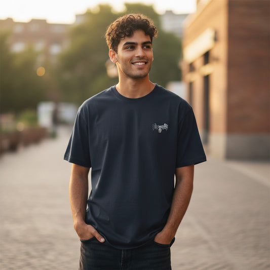 Vastrio Silver Spider Logo Graphic T-Shirt | Unisex Cotton Tee