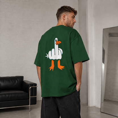 Vastrio Crazy Duck Back Print Oversized T-Shirt | Unisex Cotton Tee