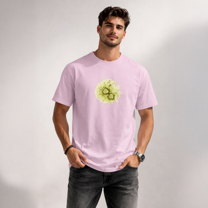 Unisex Classic Crew TShirt Versatile All-Season Casual Shirt in pink with a unique graphic design.