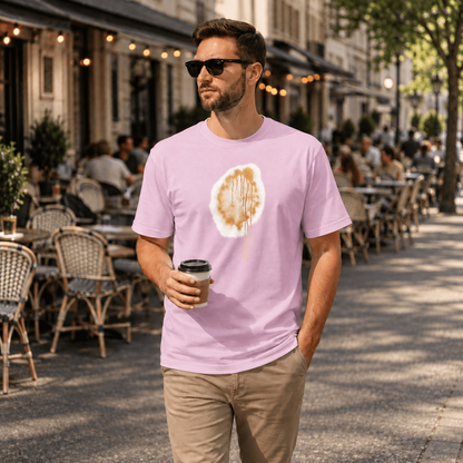 Vastrio Unisex Coffee Stain T-Shirt for Men & Women | 100% Pure Cotton White Round Neck Half Sleeve Graphic Tee