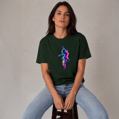 Vastrio Unisex Neon Dancer Graphic T-Shirt for Men & Women | 100% Pure Cotton Black Round Neck Half Sleeve Tee