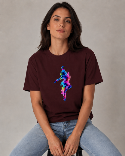 Vastrio Unisex Neon Dancer Graphic T-Shirt for Men & Women | 100% Pure Cotton Black Round Neck Half Sleeve Tee