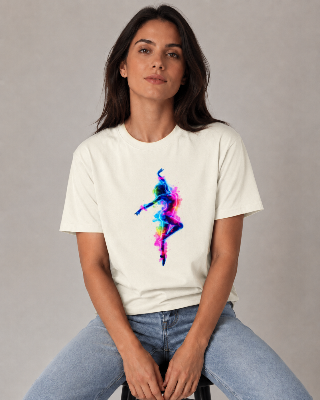 Vastrio Unisex Neon Dancer Graphic T-Shirt for Men & Women | 100% Pure Cotton Black Round Neck Half Sleeve Tee