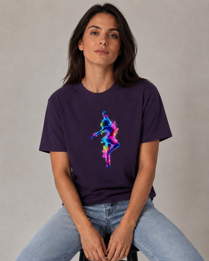 Vastrio Unisex Neon Dancer Graphic T-Shirt for Men & Women | 100% Pure Cotton Black Round Neck Half Sleeve Tee