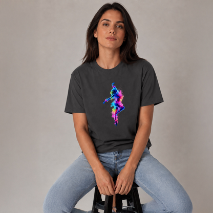 Vastrio Unisex Neon Dancer Graphic T-Shirt for Men & Women | 100% Pure Cotton Black Round Neck Half Sleeve Tee