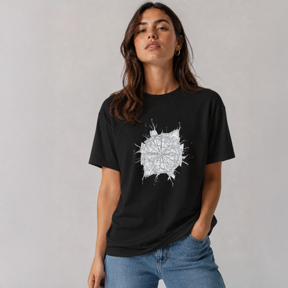 Vastrio Unisex Compass Graphic T-Shirt for Men & Women | 100% Pure Cotton White Round Neck Half Sleeve Tee