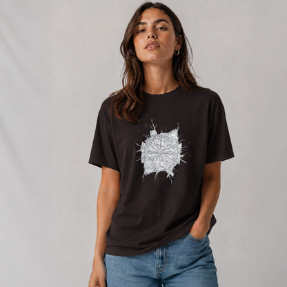 Vastrio Unisex Compass Graphic T-Shirt for Men & Women | 100% Pure Cotton White Round Neck Half Sleeve Tee