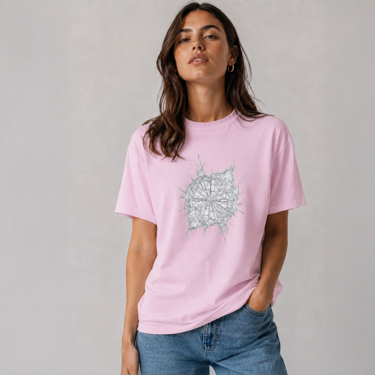 Vastrio Unisex Compass Graphic T-Shirt for Men & Women | 100% Pure Cotton White Round Neck Half Sleeve Tee
