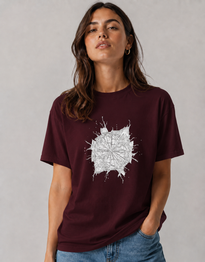 Vastrio Unisex Compass Graphic T-Shirt for Men & Women | 100% Pure Cotton White Round Neck Half Sleeve Tee