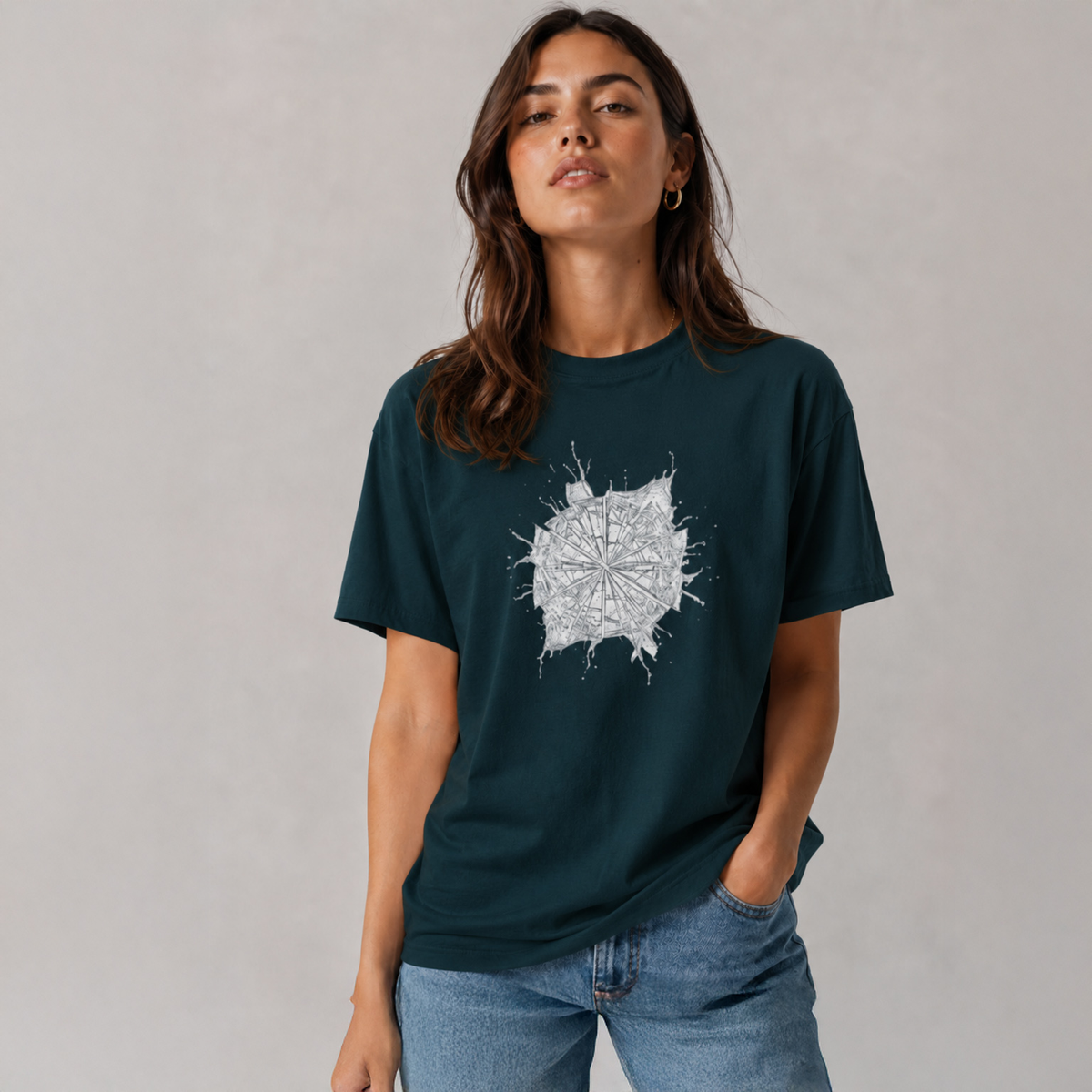 Vastrio Unisex Compass Graphic T-Shirt for Men & Women | 100% Pure Cotton White Round Neck Half Sleeve Tee