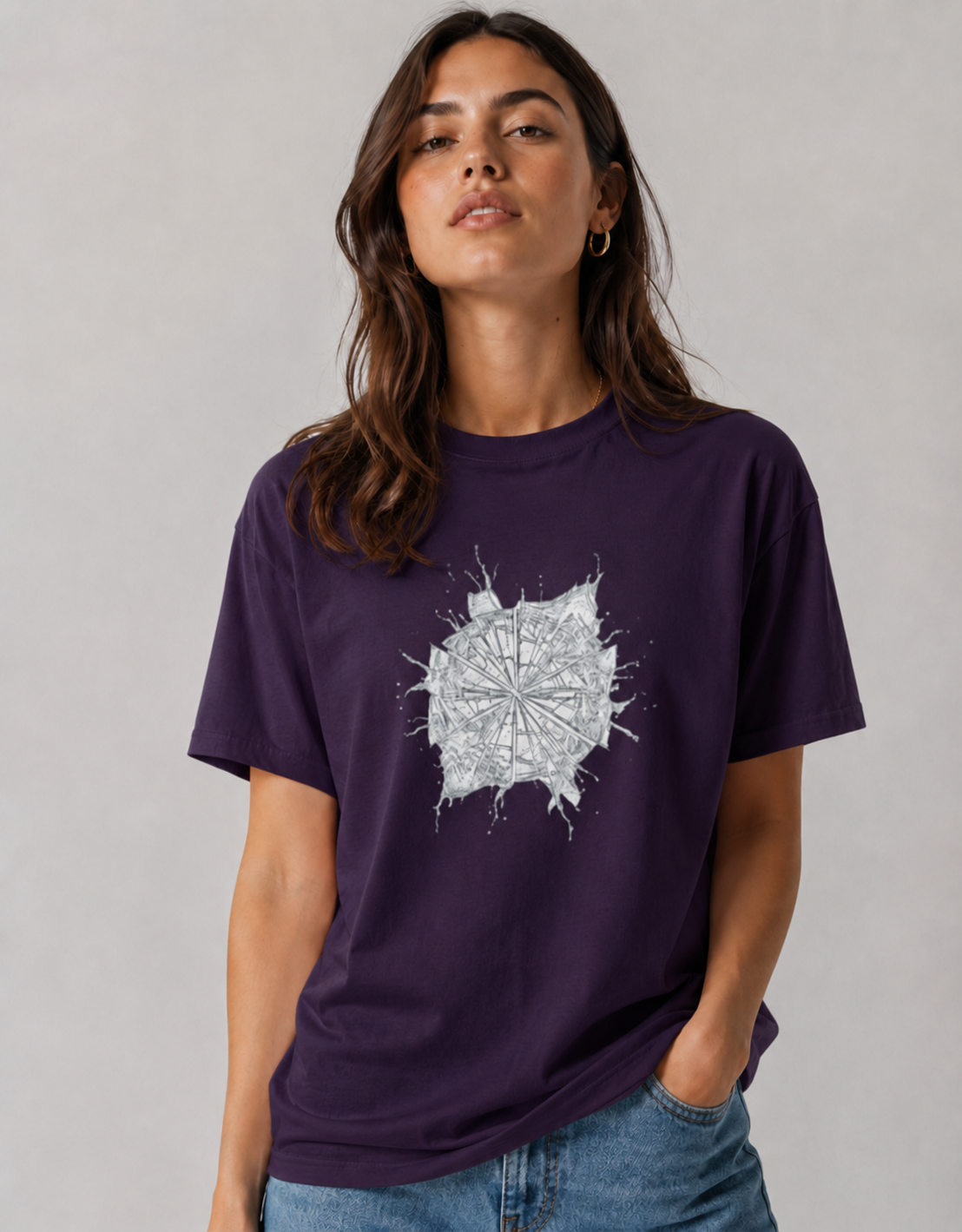 Vastrio Unisex Compass Graphic T-Shirt for Men & Women | 100% Pure Cotton White Round Neck Half Sleeve Tee