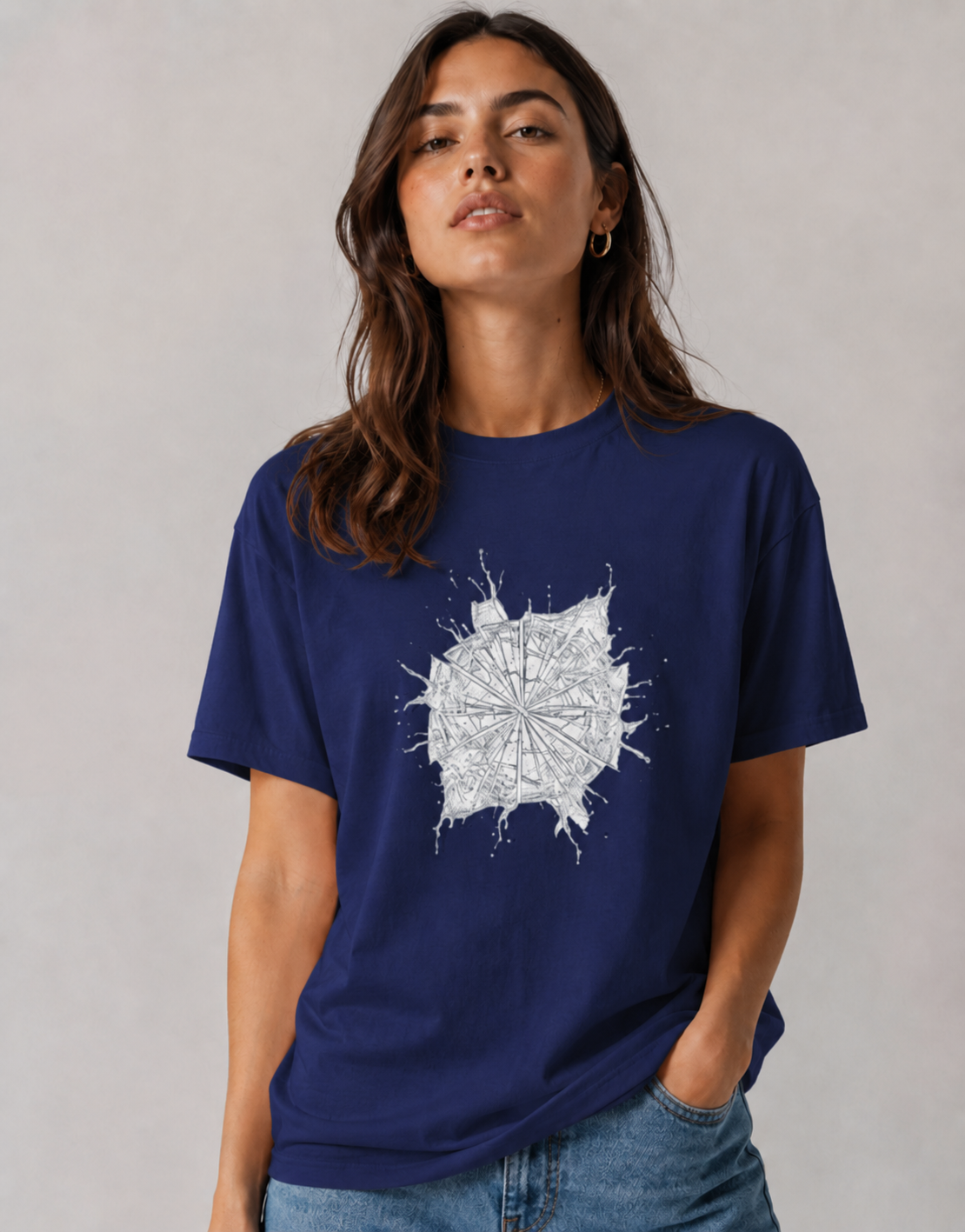 Vastrio Unisex Compass Graphic T-Shirt for Men & Women | 100% Pure Cotton White Round Neck Half Sleeve Tee