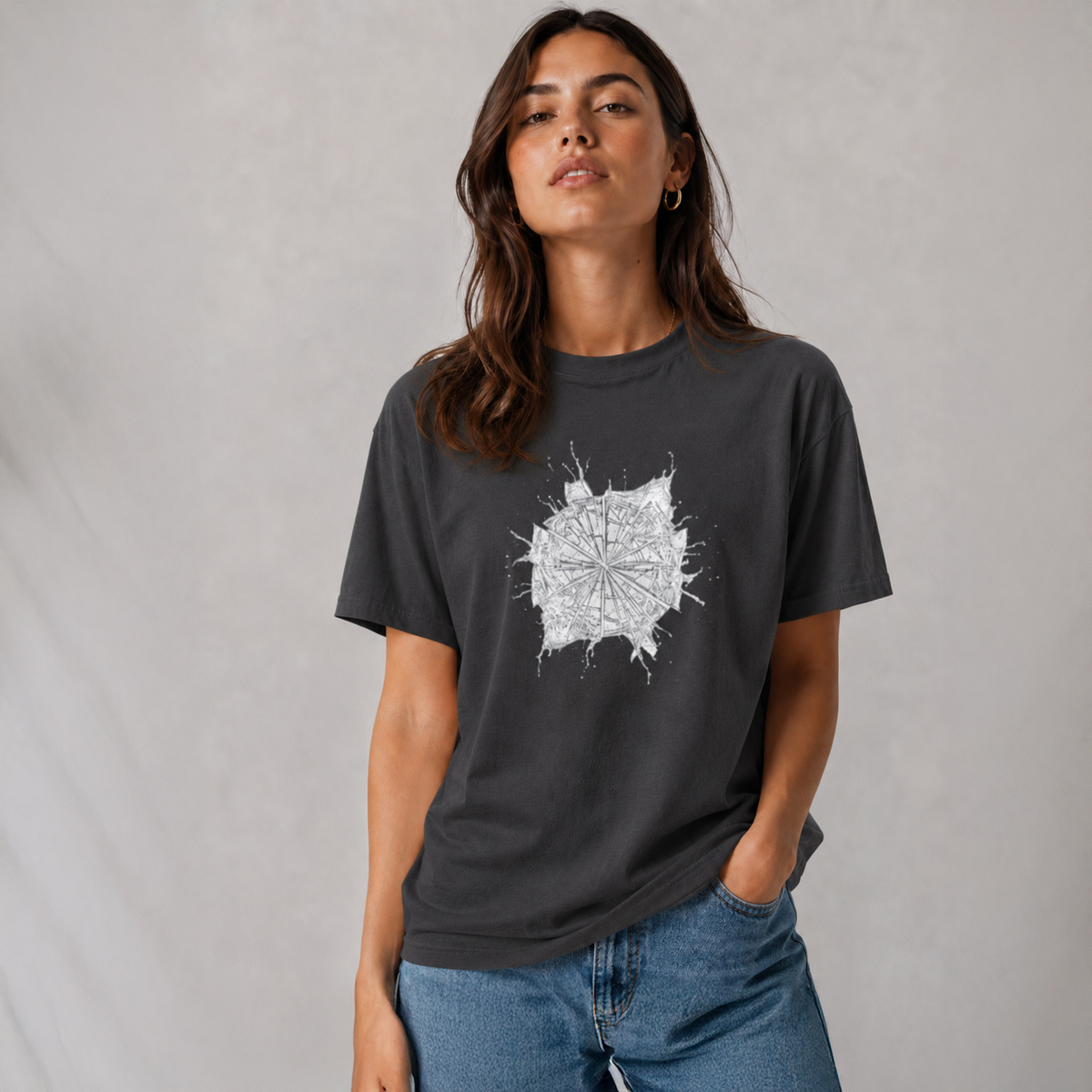 Vastrio Unisex Compass Graphic T-Shirt for Men & Women | 100% Pure Cotton White Round Neck Half Sleeve Tee