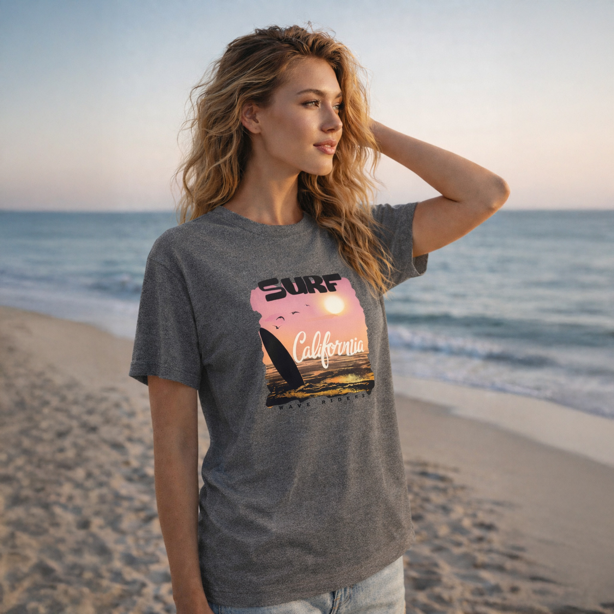 T-shirt unisexe classique à col rond, polyvalent et décontracté en toutes saisons