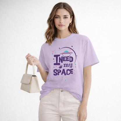 Vastrio Unisex I Need My Space T-Shirt for Men & Women | 100% Pure Cotton Round Neck Half Sleeve Printed Tee