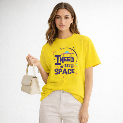 Vastrio Unisex I Need My Space T-Shirt for Men & Women | 100% Pure Cotton Round Neck Half Sleeve Printed Tee