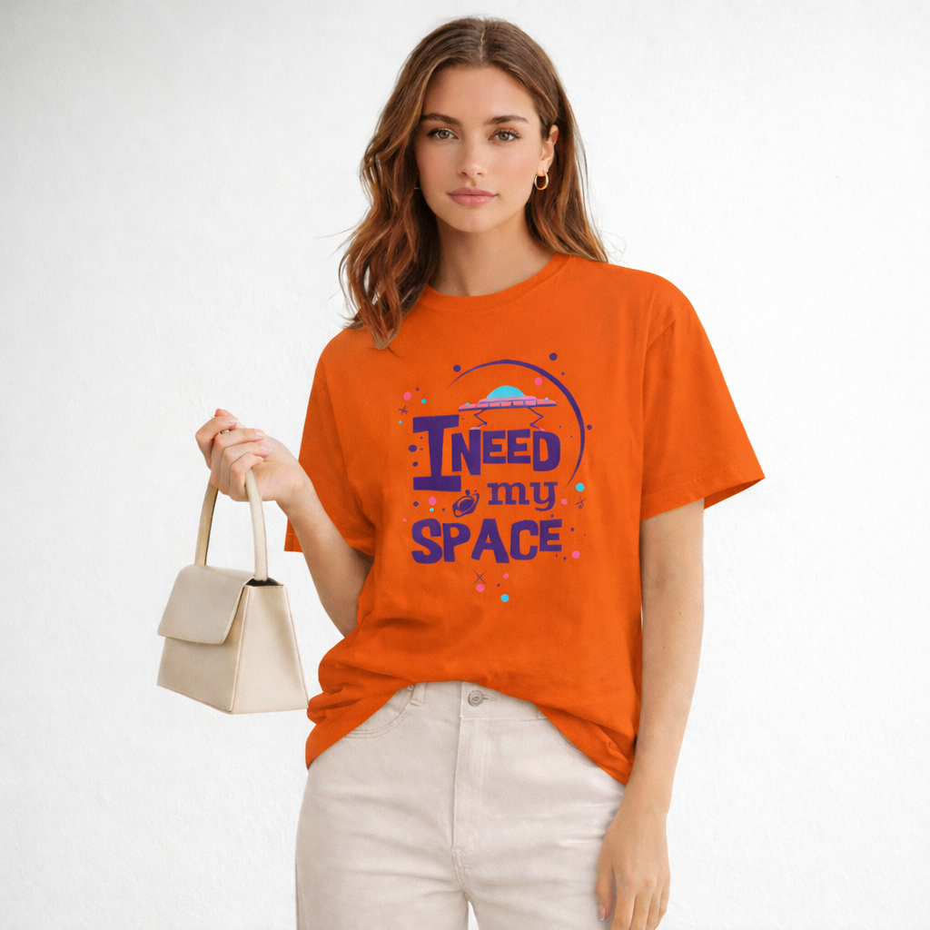 Vastrio Unisex I Need My Space T-Shirt for Men & Women | 100% Pure Cotton Round Neck Half Sleeve Printed Tee