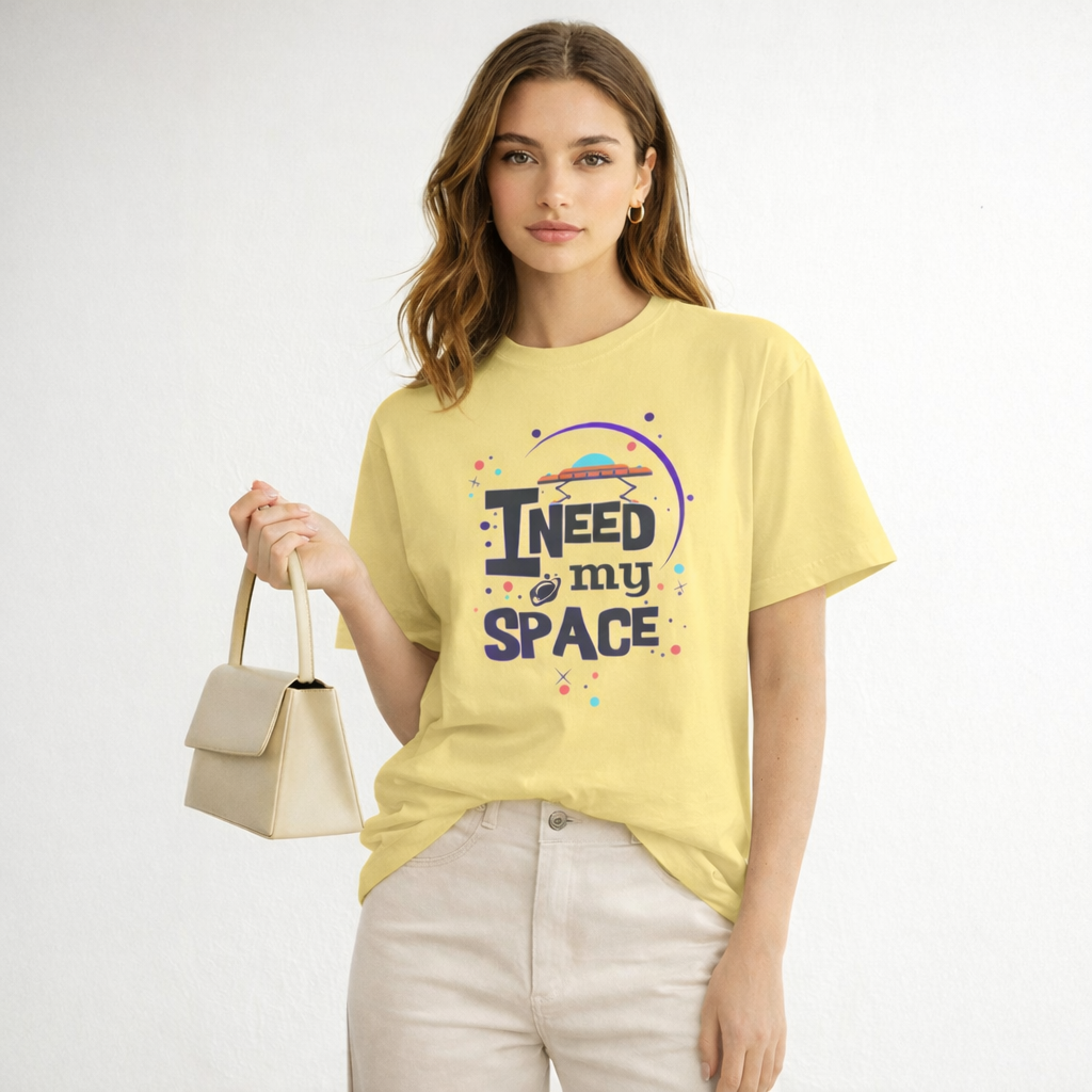 Vastrio Unisex I Need My Space T-Shirt for Men & Women | 100% Pure Cotton Round Neck Half Sleeve Printed Tee
