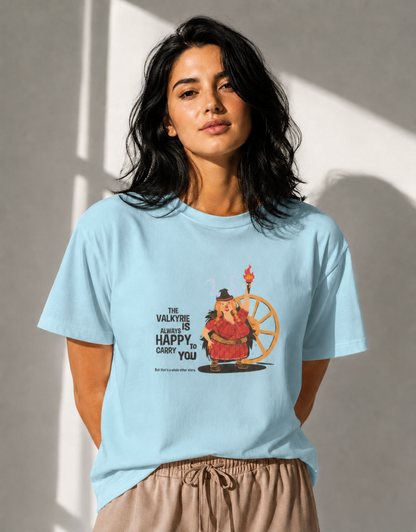 Vastrio Unisex Valkyrie Viking T-Shirt for Men & Women | 100% Pure Cotton Round Neck Half Sleeve Graphic Tee