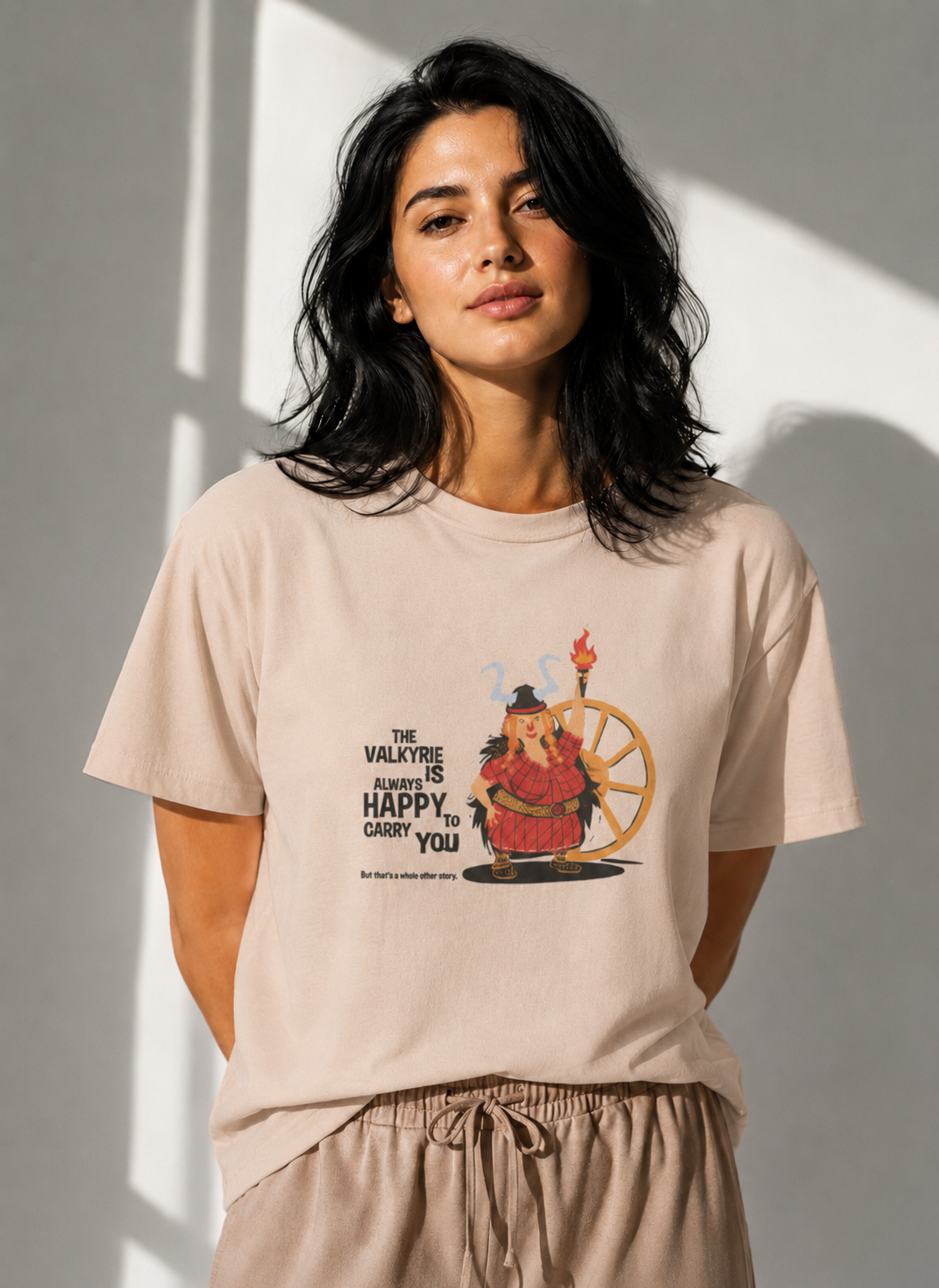 Vastrio Unisex Valkyrie Viking T-Shirt for Men & Women | 100% Pure Cotton Round Neck Half Sleeve Graphic Tee