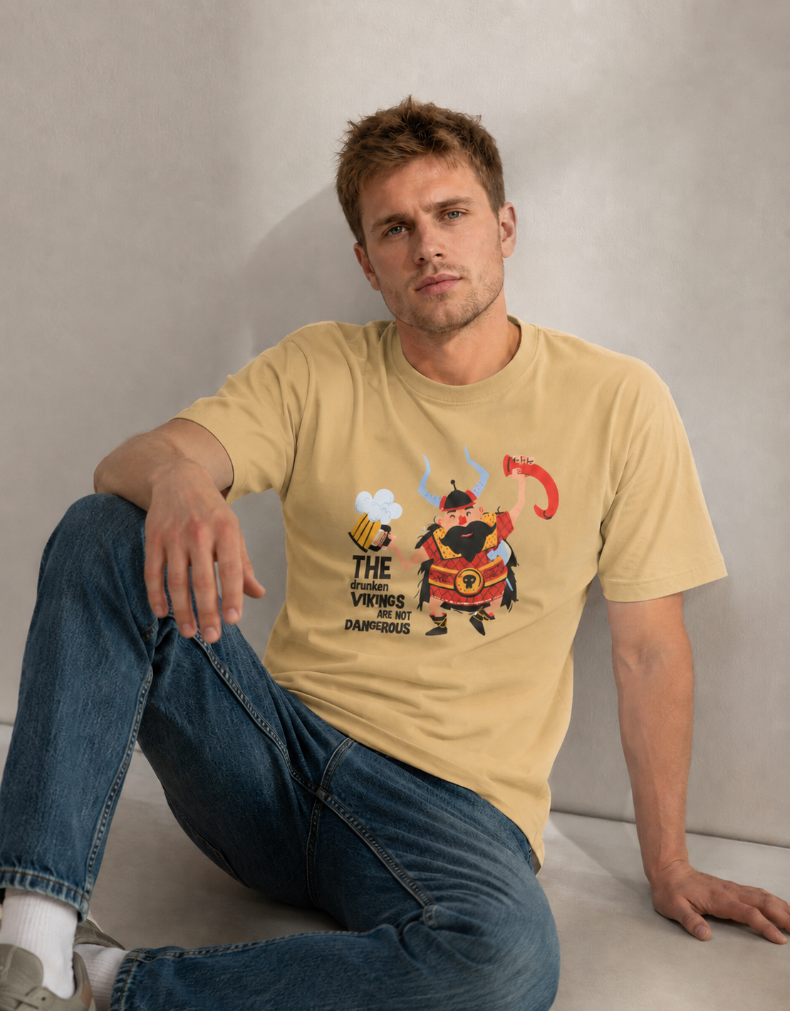 Vastrio Unisex Drunken Vikings T-Shirt for Men & Women | 100% Pure Cotton Round Neck Half Sleeve Funny Graphic Tee
