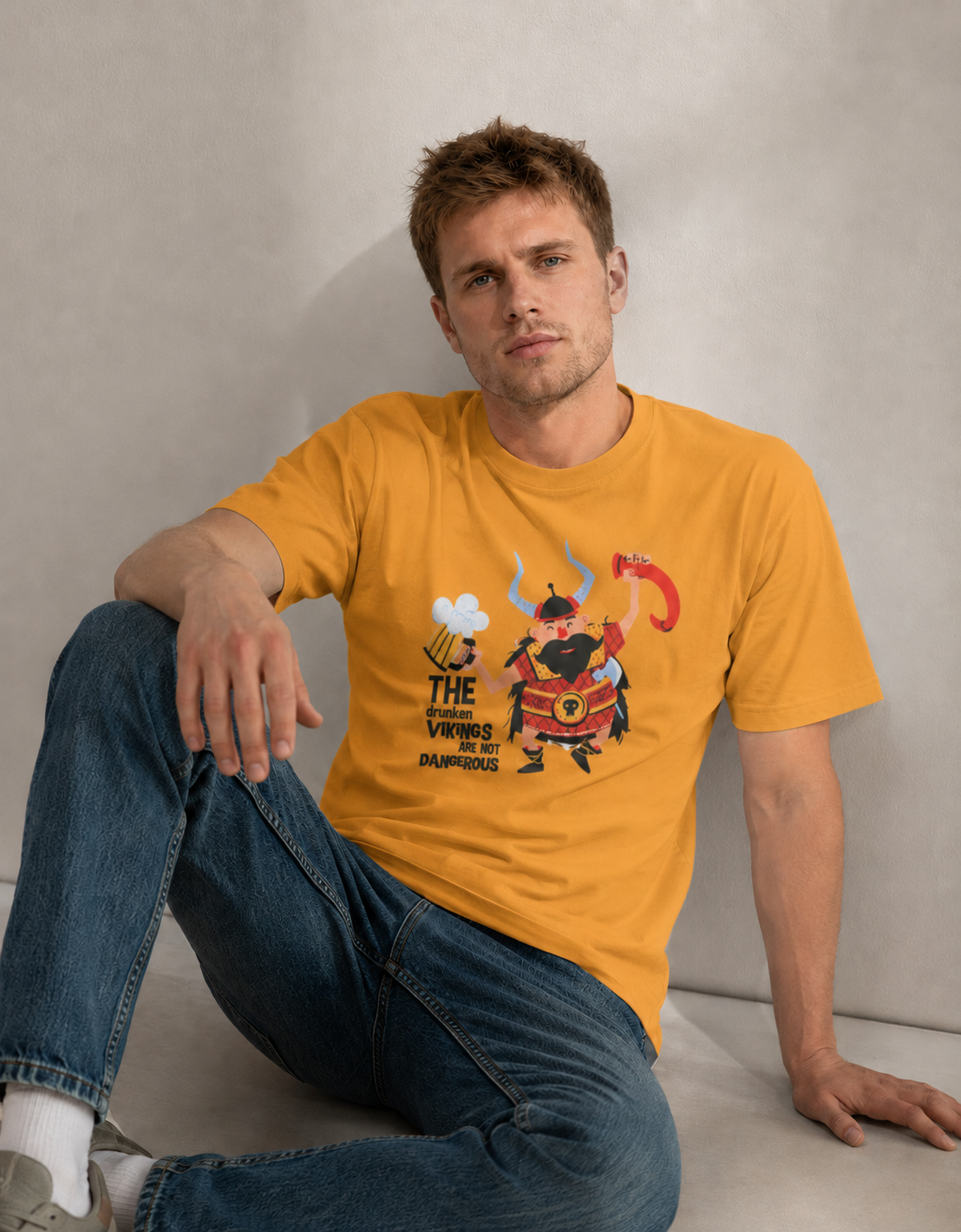 Vastrio Unisex Drunken Vikings T-Shirt for Men & Women | 100% Pure Cotton Round Neck Half Sleeve Funny Graphic Tee