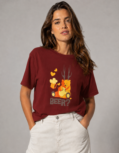 Vastrio Unisex Funny Beer Deer T-Shirt for Men & Women | 100% Pure Cotton Round Neck Half Sleeve Graphic Tee