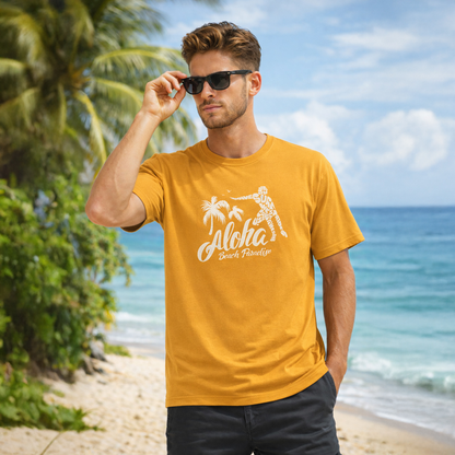 Vastrio Unisex Aloha Beach Paradise T-Shirt for Men & Women | 100% Pure Cotton Round Neck Half Sleeve Graphic Tee