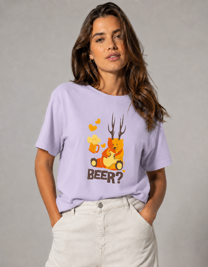 Vastrio Unisex Funny Beer Deer T-Shirt for Men & Women | 100% Pure Cotton Round Neck Half Sleeve Graphic Tee