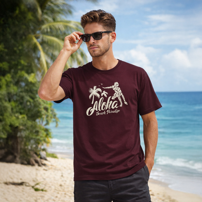 Vastrio Unisex Aloha Beach Paradise T-Shirt for Men & Women | 100% Pure Cotton Round Neck Half Sleeve Graphic Tee