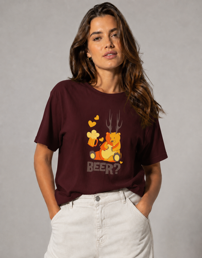 Vastrio Unisex Funny Beer Deer T-Shirt for Men & Women | 100% Pure Cotton Round Neck Half Sleeve Graphic Tee