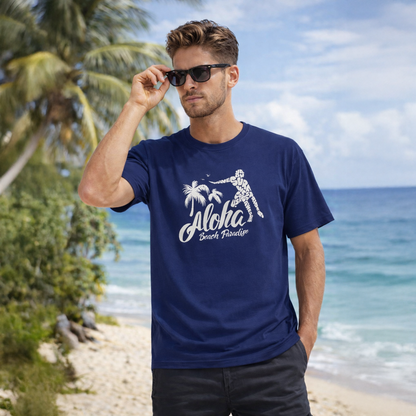 Vastrio Unisex Aloha Beach Paradise T-Shirt for Men & Women | 100% Pure Cotton Round Neck Half Sleeve Graphic Tee