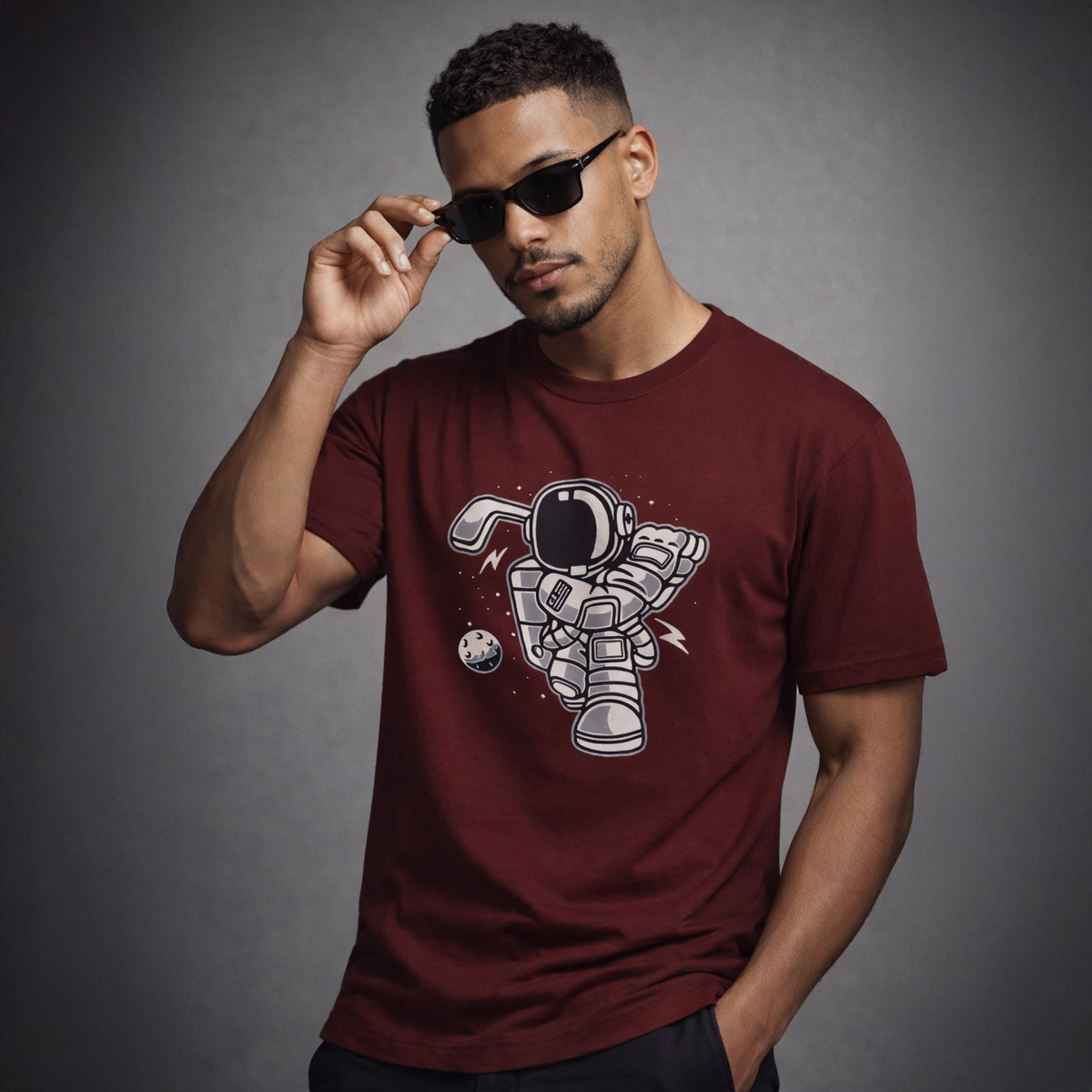 Vastrio Unisex Graphic Printed T Shirt for Men & Women | Astronaut Space Graphic T-Shirt | Trendy Streetwear Regular Fit Half Sleeve Casual T-Shirt