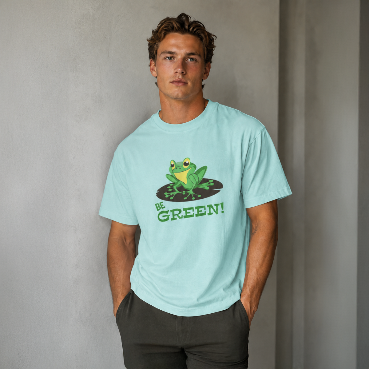 Vastrio Unisex Be Green Frog T-Shirt for Men & Women | 100% Pure Cotton Round Neck Half Sleeve Graphic Tee
