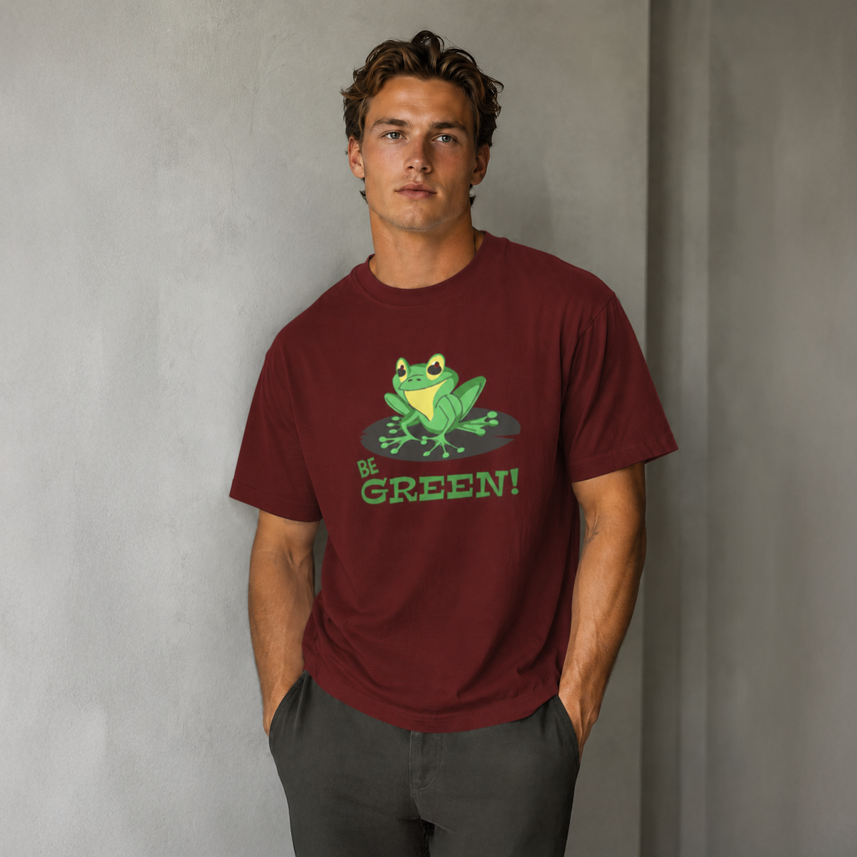 Vastrio Unisex Be Green Frog T-Shirt for Men & Women | 100% Pure Cotton Round Neck Half Sleeve Graphic Tee