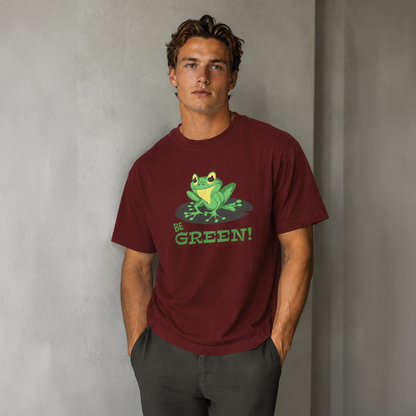 Vastrio Unisex Be Green Frog T-Shirt for Men & Women | 100% Pure Cotton Round Neck Half Sleeve Graphic Tee