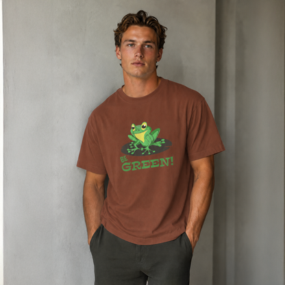 Vastrio Unisex Be Green Frog T-Shirt for Men & Women | 100% Pure Cotton Round Neck Half Sleeve Graphic Tee