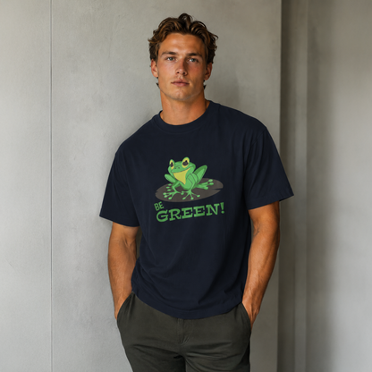 Vastrio Unisex Be Green Frog T-Shirt for Men & Women | 100% Pure Cotton Round Neck Half Sleeve Graphic Tee