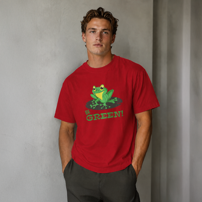 Vastrio Unisex Be Green Frog T-Shirt for Men & Women | 100% Pure Cotton Round Neck Half Sleeve Graphic Tee