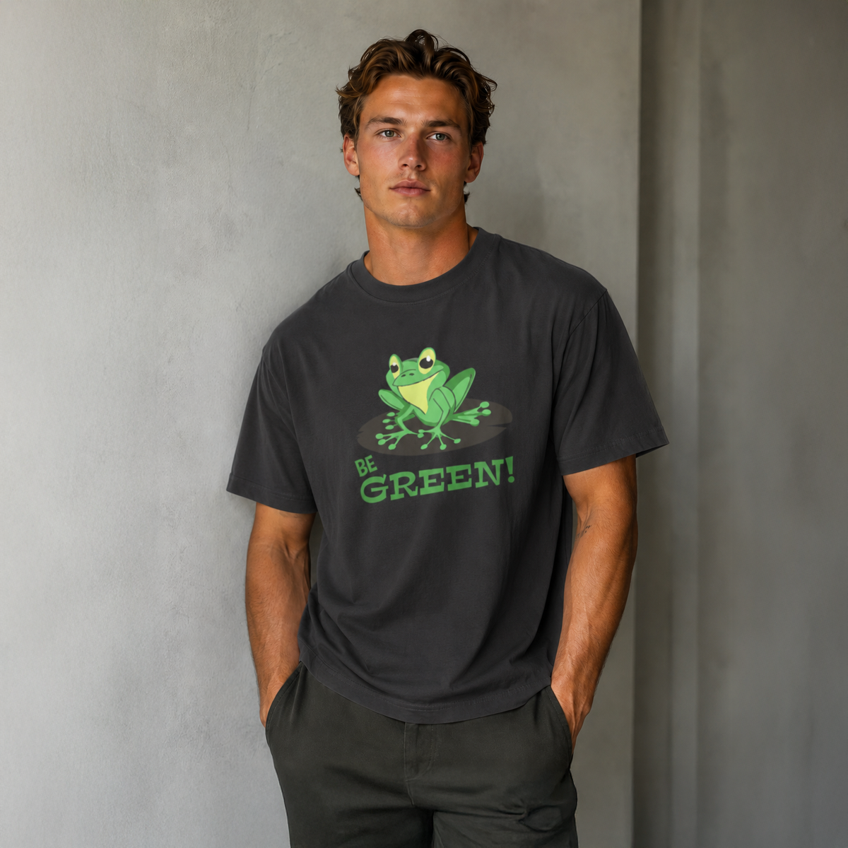 Vastrio Unisex Be Green Frog T-Shirt for Men & Women | 100% Pure Cotton Round Neck Half Sleeve Graphic Tee