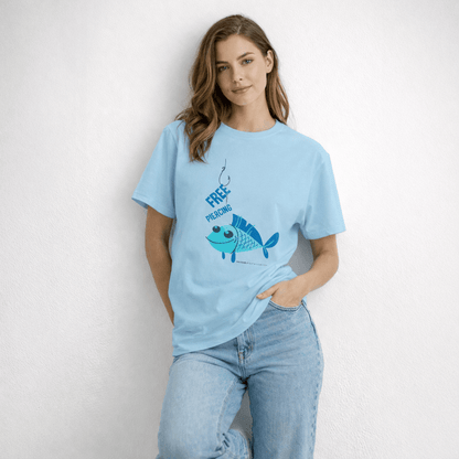 Vastrio Unisex Free Piercing Fish T-Shirt for Men & Women | 100% Pure Cotton Round Neck Half Sleeve Funny Graphic Tee