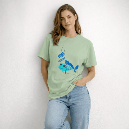 Vastrio Unisex Free Piercing Fish T-Shirt for Men & Women | 100% Pure Cotton Round Neck Half Sleeve Funny Graphic Tee