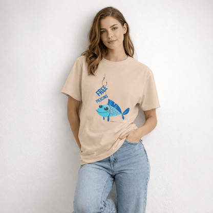 Vastrio Unisex Free Piercing Fish T-Shirt for Men & Women | 100% Pure Cotton Round Neck Half Sleeve Funny Graphic Tee