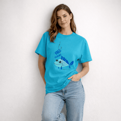 Vastrio Unisex Free Piercing Fish T-Shirt for Men & Women | 100% Pure Cotton Round Neck Half Sleeve Funny Graphic Tee