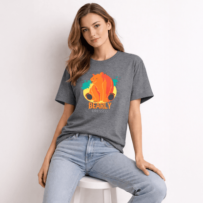 Vastrio Unisex Bearly Dressed Bear T-Shirt for Men & Women | 100% Pure Cotton Round Neck Half Sleeve Funny Graphic Tee