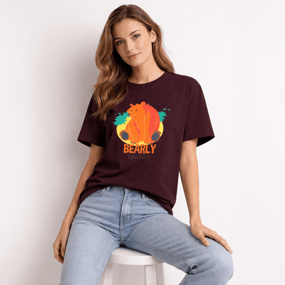 Vastrio Unisex Bearly Dressed Bear T-Shirt for Men & Women | 100% Pure Cotton Round Neck Half Sleeve Funny Graphic Tee