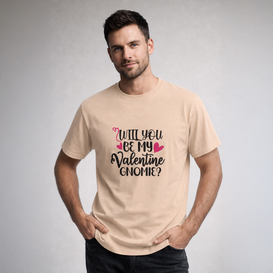 Vastrio Unisex Valentine Gnome Printed T-Shirt for Men & Women | Cute Romantic Love Graphic Tee | Valentine's Day Casual Cotton T-Shirt