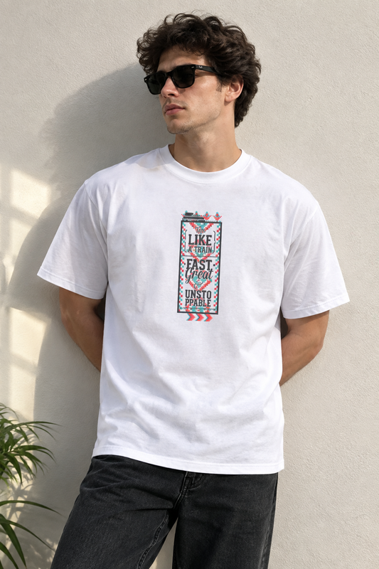 Vastrio Like a Train Fast Typography Graphic T-Shirt | Unisex Tee