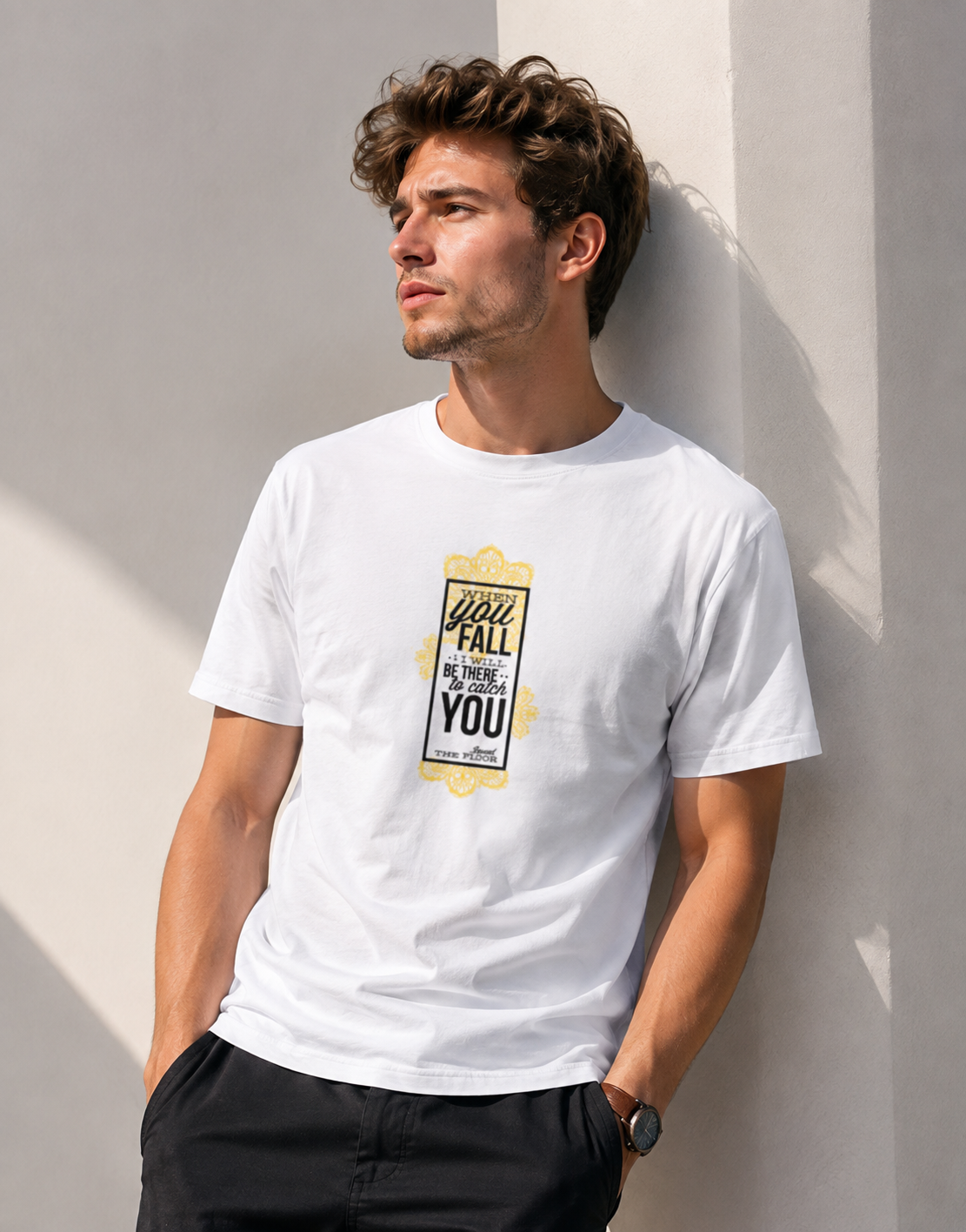 Vastrio When You Fall I Will Catch You Quote T-Shirt | Unisex Tee