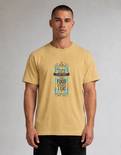 Vastrio Seafood Diet Funny Graphic T-Shirt | Unisex Cotton Tee